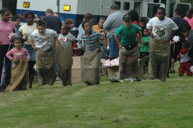 Sackraces at the Argay Neighborhood Association's NNO party