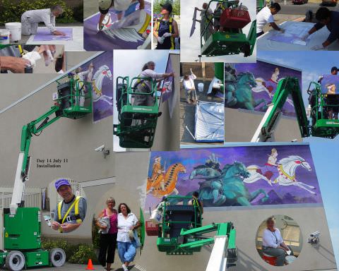 Collage of the making and placing of  